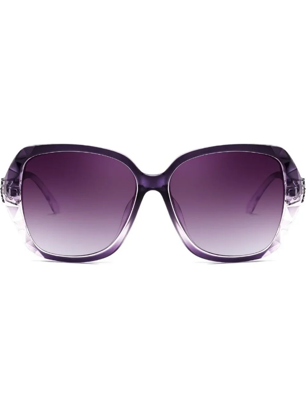 Stylish Polarized Square Sunglasses for Women - Shiny Frame, UV Protection